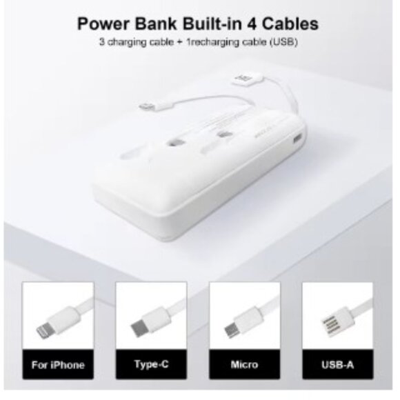 20000mAh Power Bank Portable White NEW - Picture 2 of 6